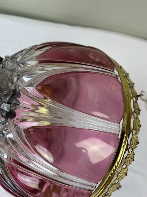Suspension en verre taillé avec pampilles – Crystal, Glass, Art Deco (photo 8 of 10)
