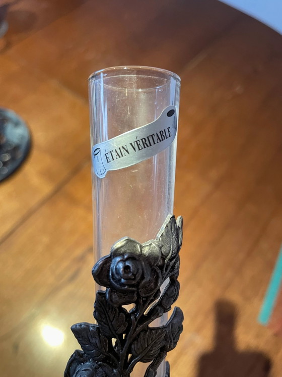 Tin and Glass Soliflore – Vases, Vintage (photo 3 of 3)