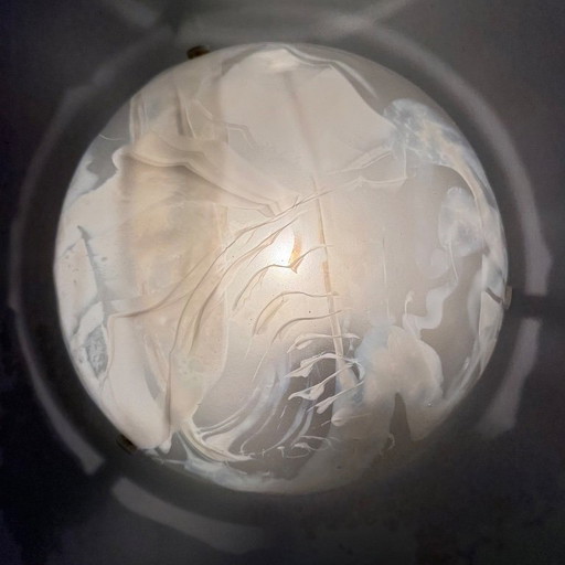 Pair of hillebrand flush mount Murano glass , 1970s