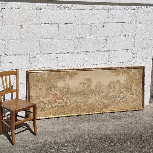 Large French Tapestry (Gobelin) -1950s-Traditional Spring Scene - Rococo Style