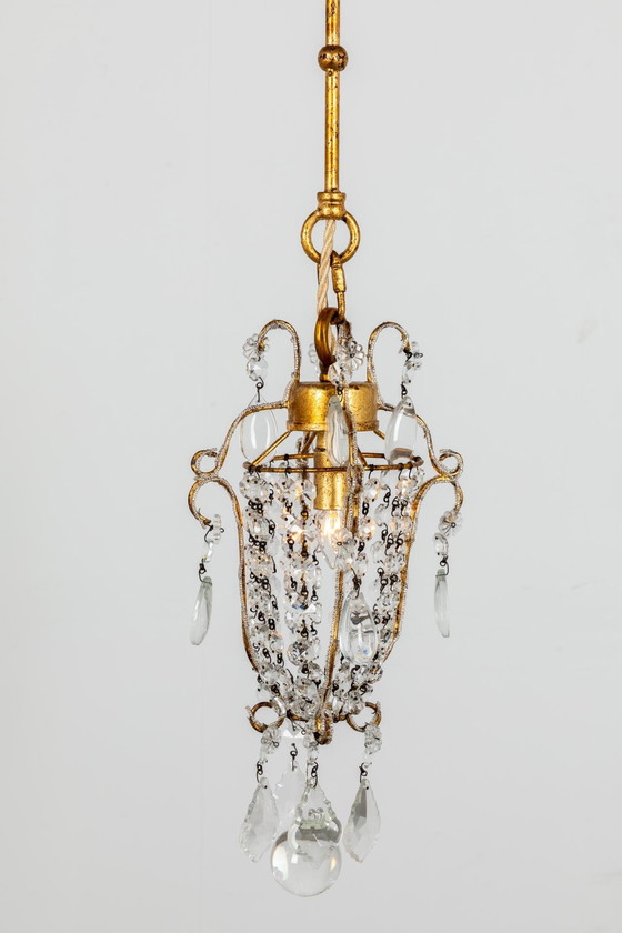 Image 1 of Lampadario in cristallo 18x35 cm