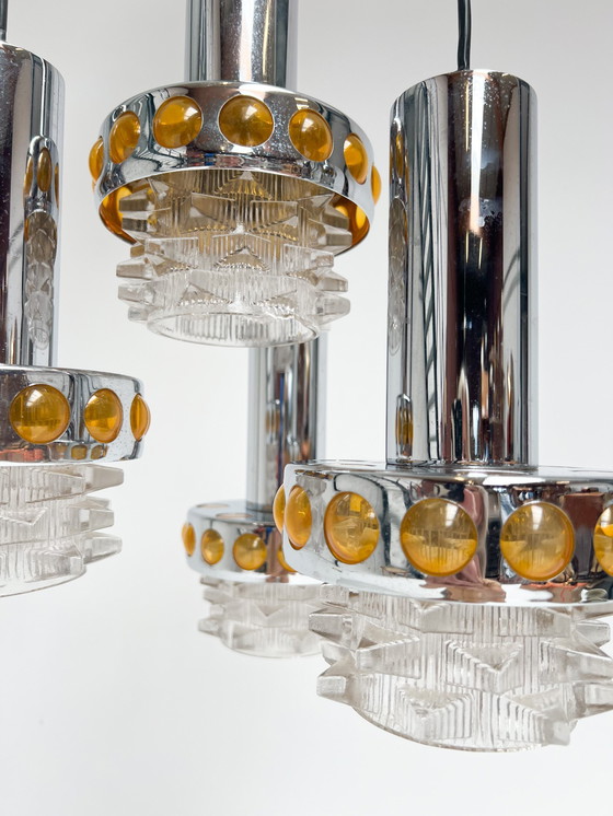 Image 1 of Massive Cascade chandelier with 4 lights, 1970s