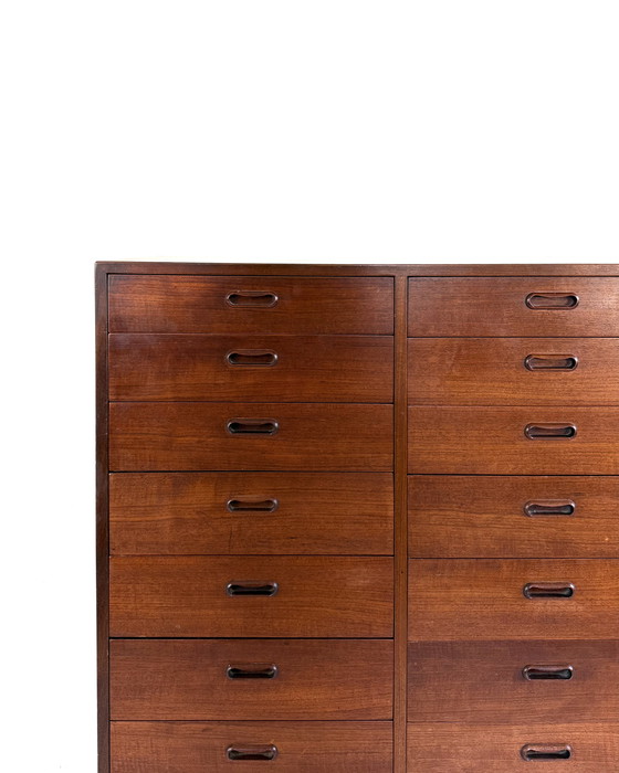 Image 1 of Vintage XXL double-tiered Danish teak chest of drawers '60