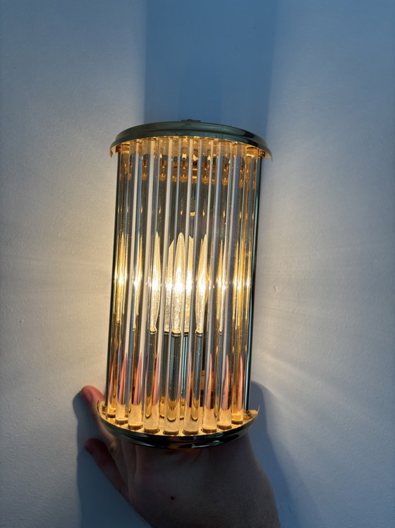 Vintage Set Hollywood Regency Wall lights Brass & Glass – Honsel Leuchten (photo 9 of 13)