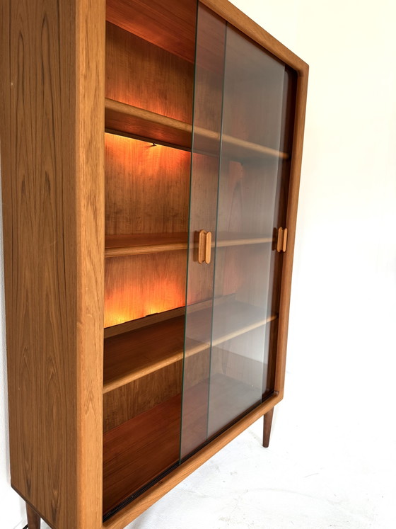 Vetrina vintage XL danese in teak, CFC Silkeborg '80 – Vetrine, Glass, Wood (photo 12 of 15)