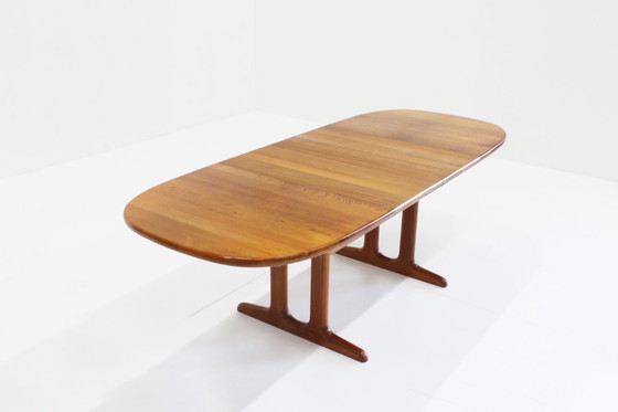 Image 1 of Vintage Danish Oval Extendable Dining Table Solid Teak Glostrup