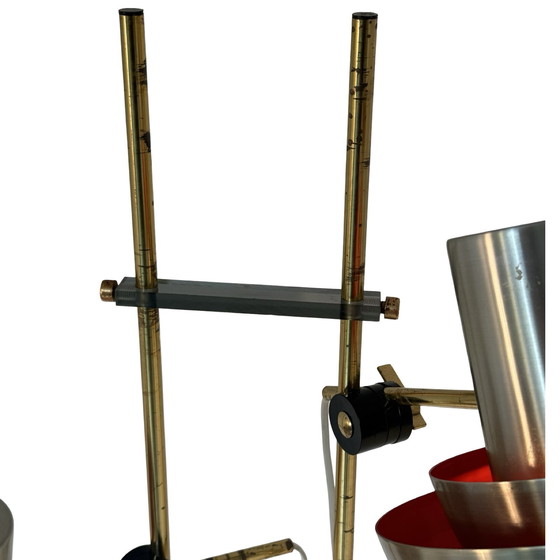 Image 1 of Carl Thore - Floor lamp - Double armed - Natural stone base, brass uprights - ca. 1970’s - Denmark