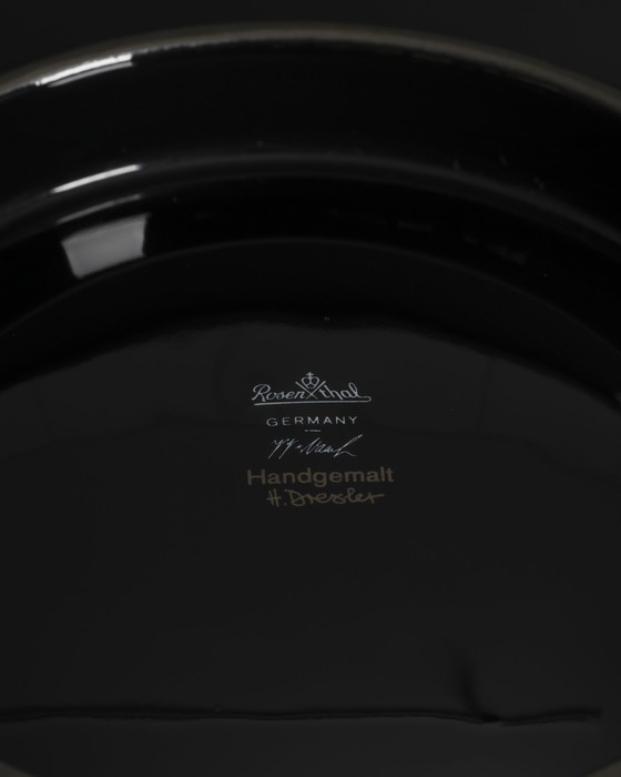 Image 1 of Rosenthal Jan Van Der Vaart + H. Drexler Handbemalte Schale Porcelaine Noire 90s
