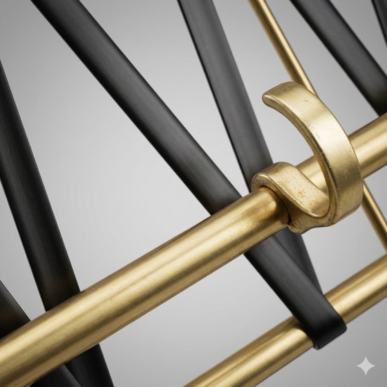 Image 1 of Vintage kapstok en hoedenrek van verguld aluminium uit de jaren 1950-1960