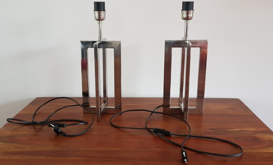 Image 1 of 2x Light Makers Solid Metal Table Lamps