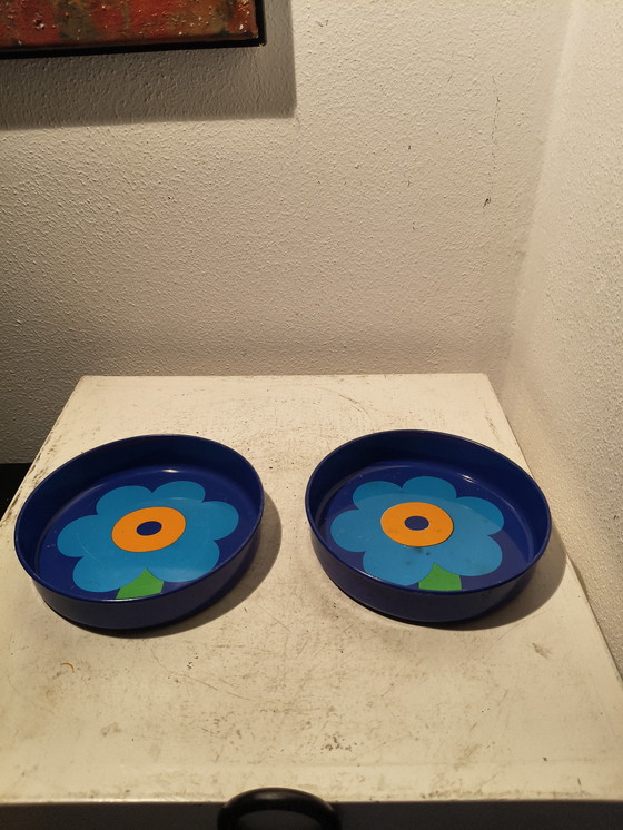 Image 1 of Sottobicchieri in metallo vintage in stile pop art danese di Lena e Al Eklund per LouridsLonborg