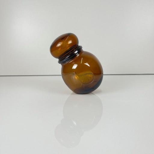 Bocal de rangement en verre brun fumé, Lever, Belgique