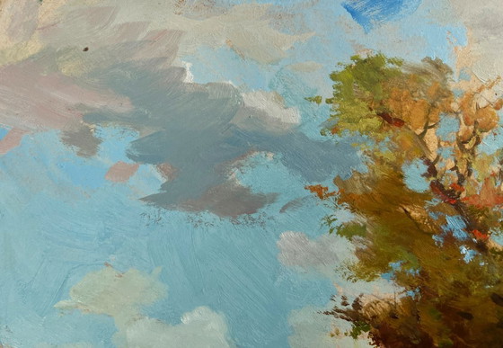 Image 1 of Original Oil Painting Autumn River Landscape A moment of silence by the river