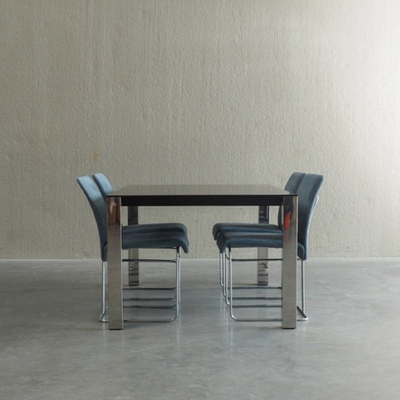 Eettafel van Giovanni Offredi voor Saporiti – Wood, Chrome (photo 14 of 21)