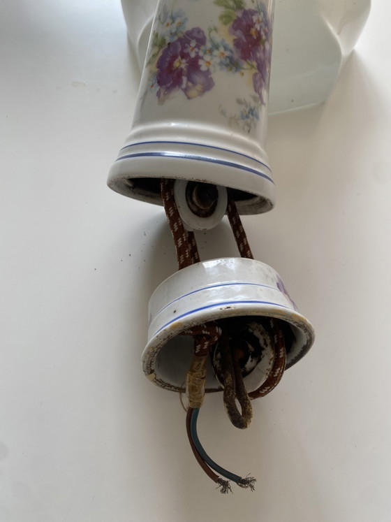 Image 1 of Art déco – Opalin – Messing – Hängelampe – Pendelleuchte mit Seilzug – 1. Viertel des 20. Jahrhunderts