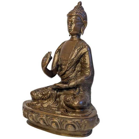 Buda en Vitarka Mudra – antigua estatua de bronce – lote 121 – Esculturas, Bronze (photo 8 of 9)