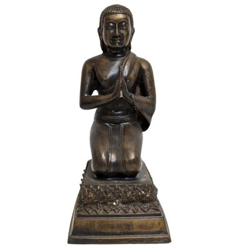 Kniender Bronze-Buddha in Anjali Mudra – Burma, 18.-19. Jahrhundert