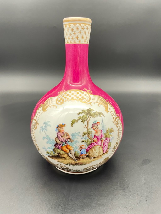 Helena Wolfsohn Dresden – Antike Porzellanvase mit Rokoko-Malerei, um 1880