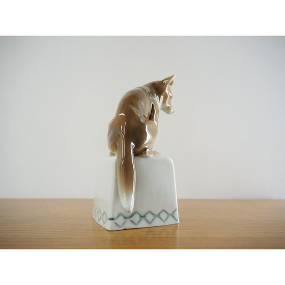 Image 1 of Midcentury Porcelain Sculpture of Fox, 1960s