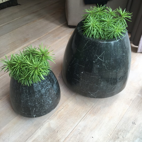 Image 1 of 2 unique plant pots (natural stone)