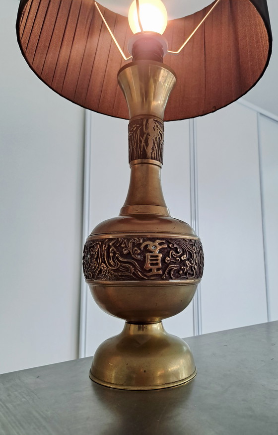 Image 1 of James Mont Korean vintage brass lamp