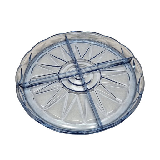 Bilancia vintage in vetro blu