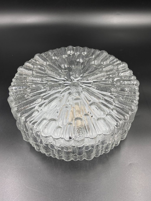 Massive molded glass ceiling light