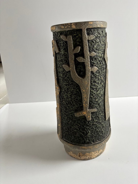 Image 1 of Rare 60s vase with stylized relief figures