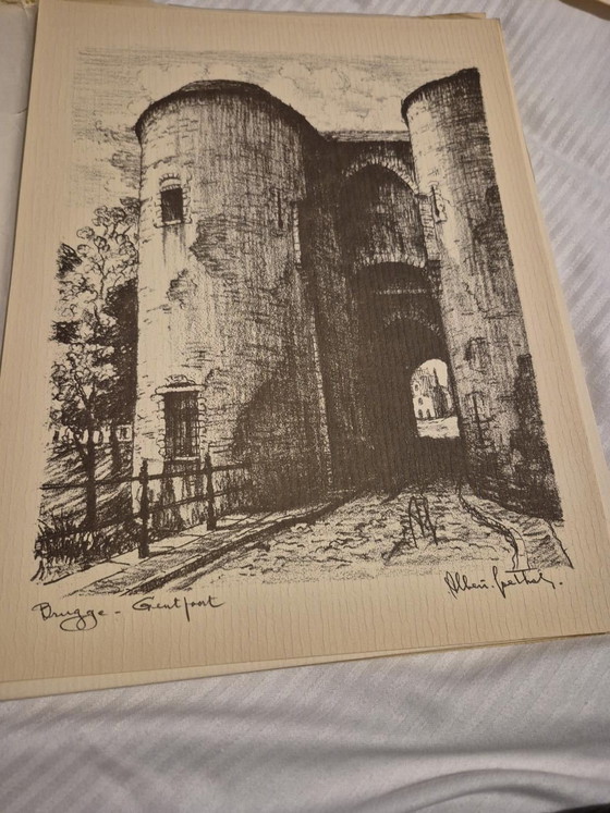 Litografías de Albert Goethals, Arte, Papel, Beige (foto 11 de 15)