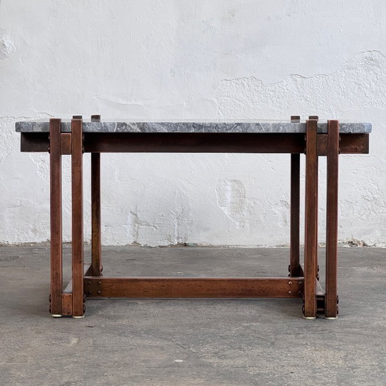 Image 1 of Mid-Century Modern Brass & Marble Coffee Table, 1960