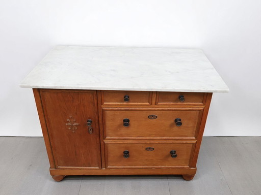 Antique sideboard with marble top