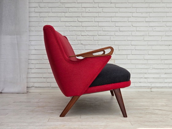 Image 1 of Sofá de dos plazas, diseño danés de Ch. F. Brodersen, década de 1960, retapizado.