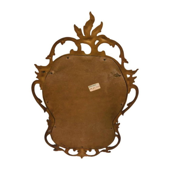 Image 1 of Vintage French Country Syroco Gold Wall Mantel Mirror with Scrolls and Flourishes