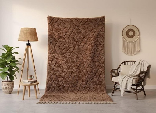 Alfombra tradicional de lana pura hecha a mano, tamaño 2/3 m