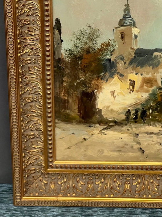 P. van Dinteren "Old Town". Oil on wood panel. – Paintings & Drawings (photo 6 of 8)