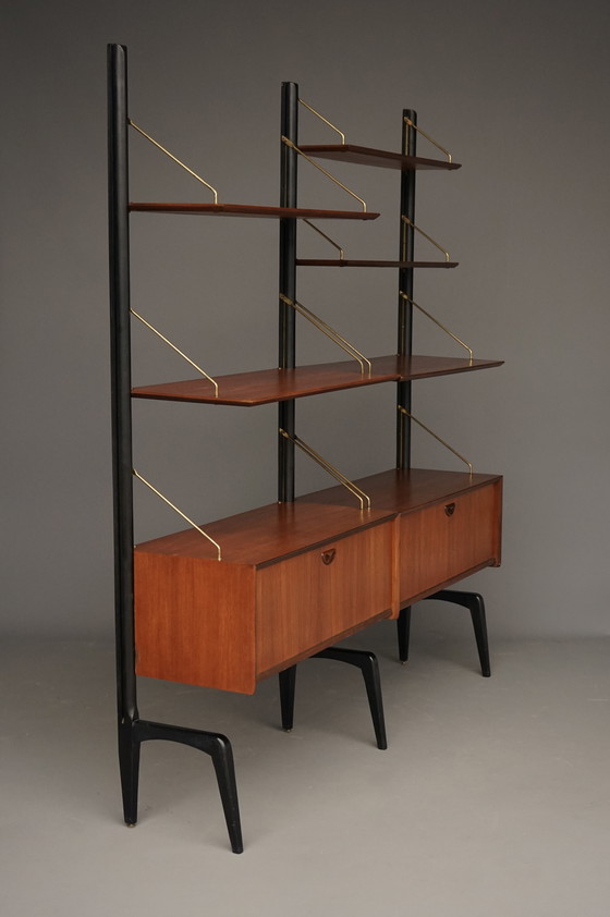 Image 1 of Mid-Century Freestanding Wall System by Louis van Teeffelen for WéBé, 1950s