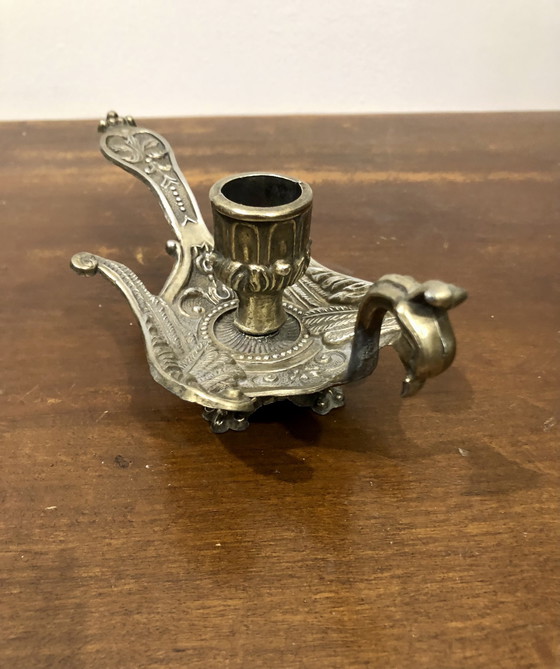 Image 1 of Kerzenhalter Pfau aus Messing