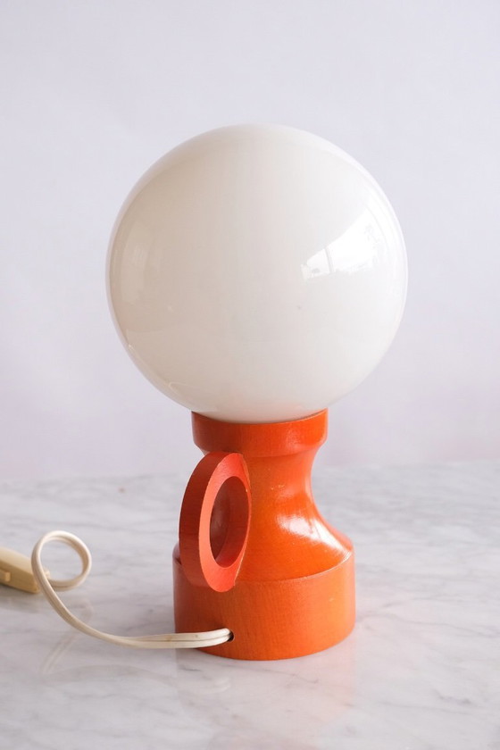 Image 1 of 2 lampes vintage en bois et verre