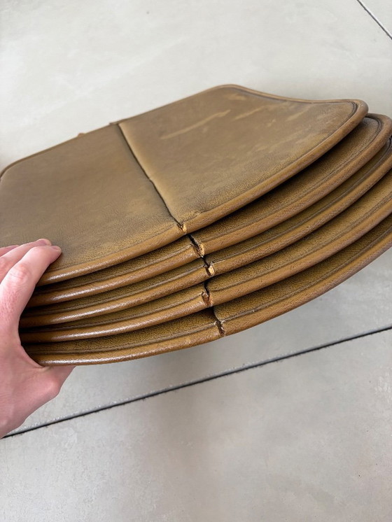 Image 1 of 5x vintage leather seatpad for Harry Bertoia Side Chair