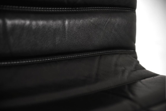 Image 1 of Vintage Mid-Century Minimalist Chrome & Black Leather Club Chairs from POL International, 1960s, Set of 2