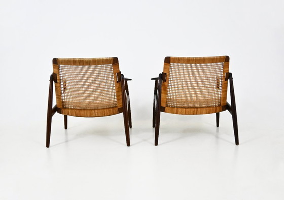 Sessel "Model 400" von Hartmut Lohmeyer für Wilkhahn, 1950er, 2er Set – Rattan, Textile (photo 5 of 12)