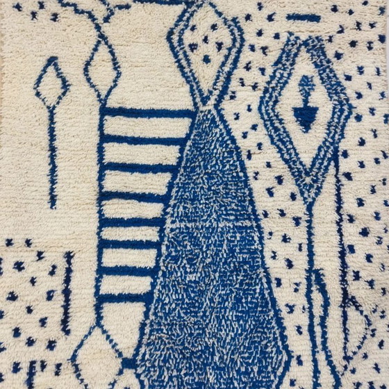 Image 1 of Azilal-Wollteppich Blau – Naturwolle, handgewebt (250×145 cm)