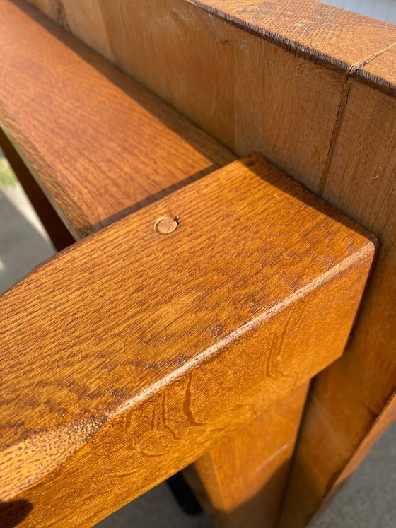 Image 1 of Table de ferme à repas à manger en chêne massif 1950 130x80 h76cm