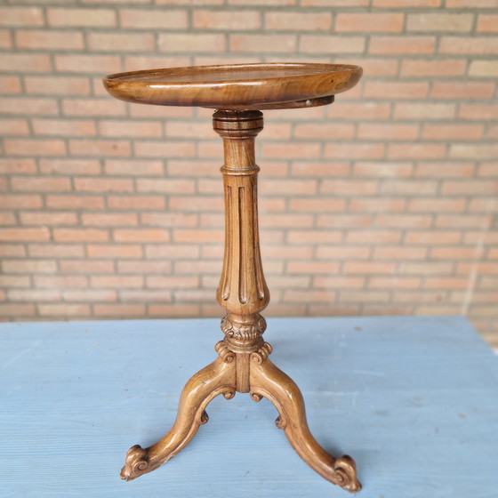 Image 1 of Antico tavolino laterale in legno, tavolo da piante, tavolo da vino, pilastro