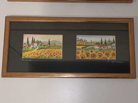 Dipinti in miniatura Toscana – Decorazioni murali, Paper, Wood (photo 3 of 6)