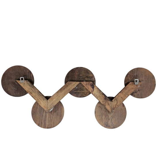 Oak wood wall coat rack / 1960s (photo 10 of 10)