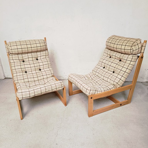 Paire de fauteuils lounge, 1980s