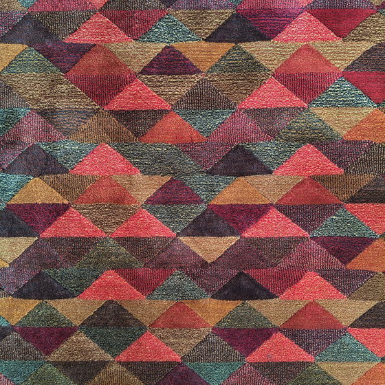 Image 1 of Schitterend geometrisch Italiaans wollen tapijt "Luxor" uit de jaren 80 van Missoni voor T&J Vestor