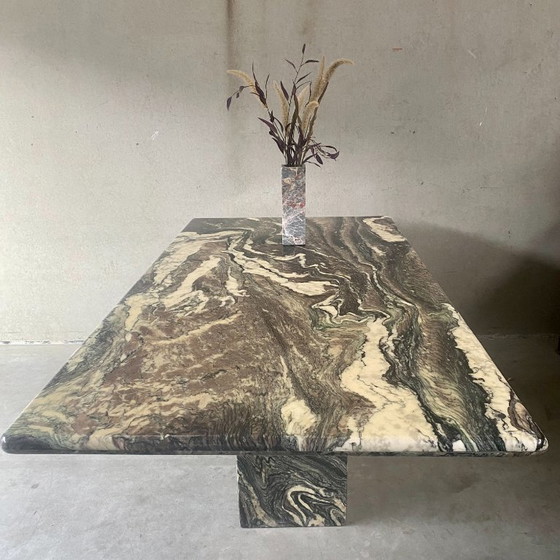 Image 1 of Gran Mesa de Comedor Cipollino Ondulato Mármol Diseño Italiano