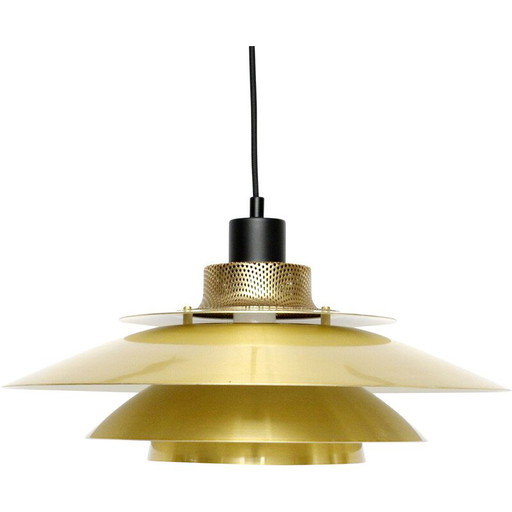 Vintage messing hanglamp, Denemarken 1970